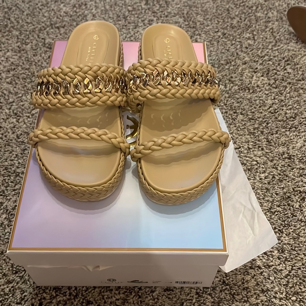 Cecelia New York penny nude sandals size 7.5